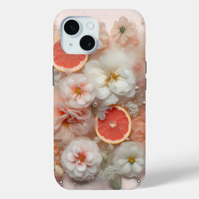 Grapefruit and Flowers Case-Mate iPhone Case (Back)