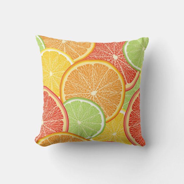 Grapefruit and orange abstract background. cushion (Front)