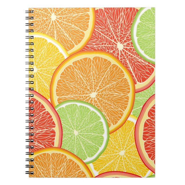 Grapefruit and orange abstract background. notebook (Front)