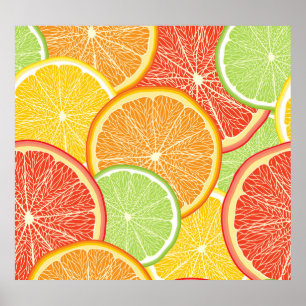 Grapefruit and orange abstract background. poster