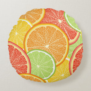 Grapefruit and orange abstract background. round cushion