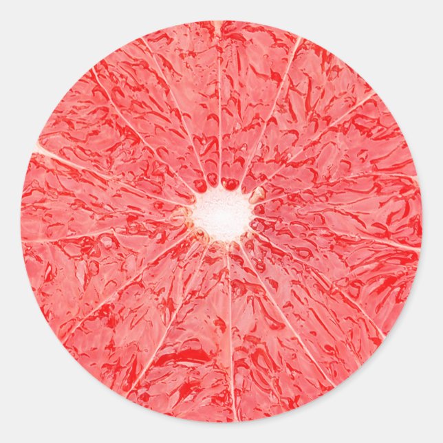 Grapefruit background classic round sticker (Front)