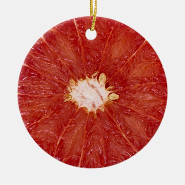 Grapefruit Ceramic Tree Decoration (Front)