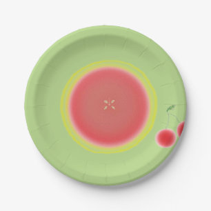Grapefruit & Cherries Paper Plates Fruit Plates