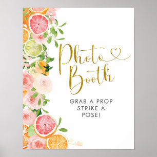 Grapefruit Citrus Bridal Shower Photo Booth Sign