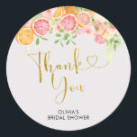 Grapefruit Citrus Bridal Shower Thank You Sticker<br><div class="desc">Grapefruit Citrus Bridal Shower Thank You Sticker</div>