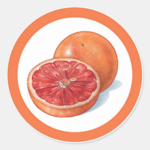 Grapefruit flavour circle sticker labels