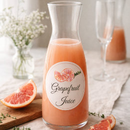 Grapefruit Juice Mimosa Bar Bottle Classic Round Sticker