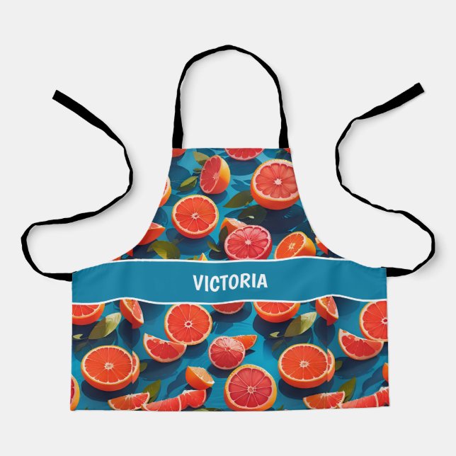 Grapefruit juicy Rainbow Custom Pattern Apron (Front)