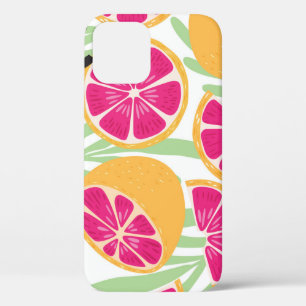 Grapefruit & Leaves: Tropical Vintage iPhone 12 Case