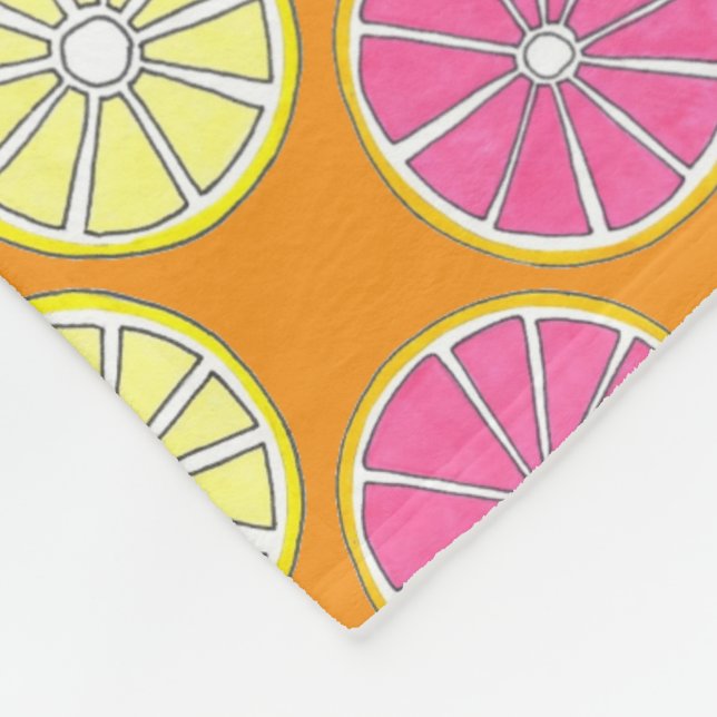 Grapefruit Lemon Lime Orange Citrus Fruit Slices Fleece Blanket (Corner)