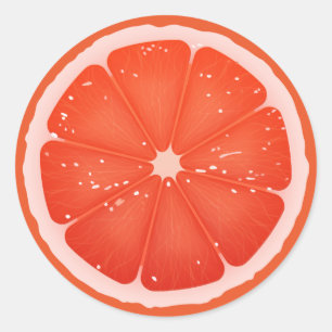 Grapefruit Slice Classic Round Sticker
