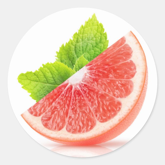 Grapefruit slice classic round sticker (Front)