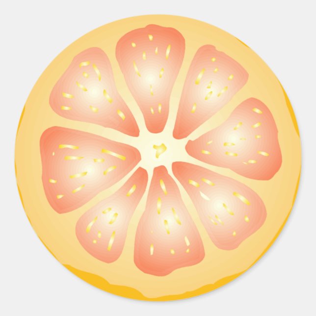 Grapefruit Slice Classic Round Sticker (Front)