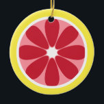 Grapefruit Slice Ornament<br><div class="desc">An ornament featuring an illustration of a grapefruit slice.</div>