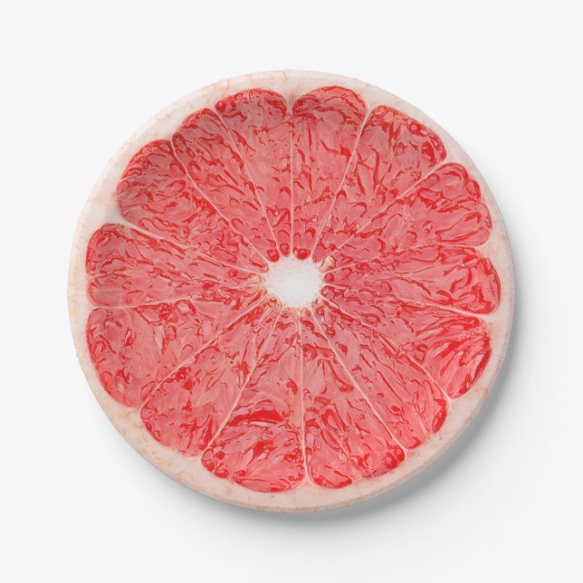 Grapefruit Slice Summer Party Paper Plates (Front)