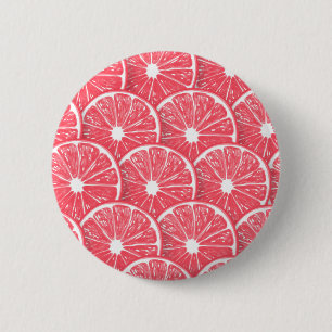 Grapefruit slices 6 cm round badge