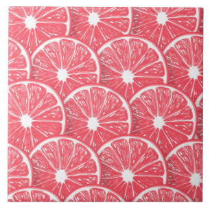 Grapefruit slices ceramic tile