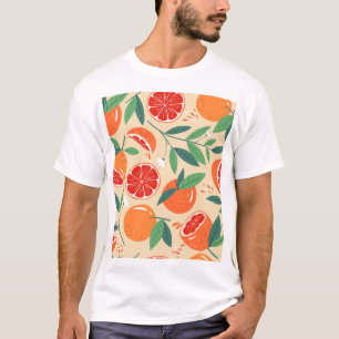 Grapefruit slices, modern seamless pattern. T-Shirt