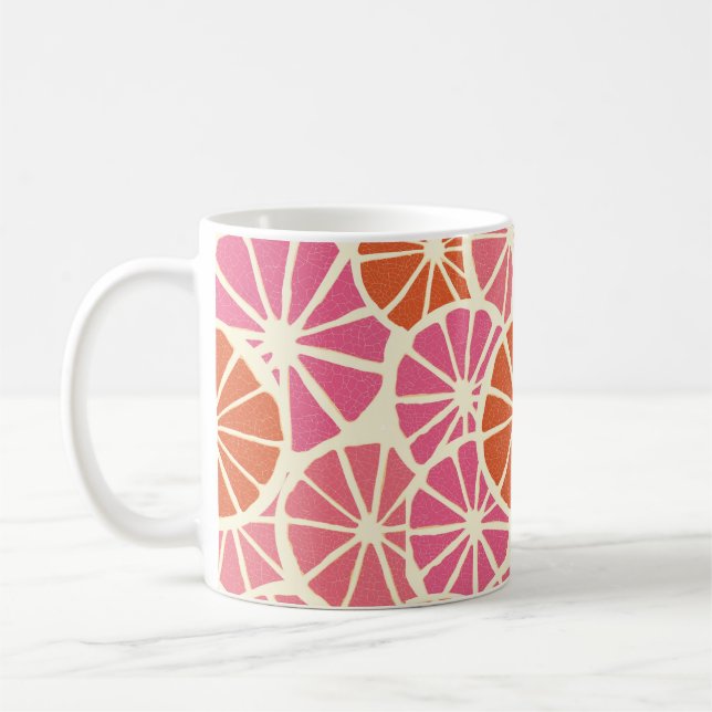 Grapefruit slices seamless pattern,fresh citrus ba coffee mug (Left)