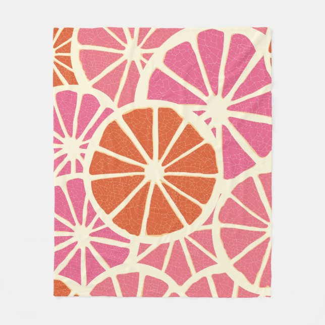 Grapefruit slices seamless pattern,fresh citrus ba fleece blanket (Front)