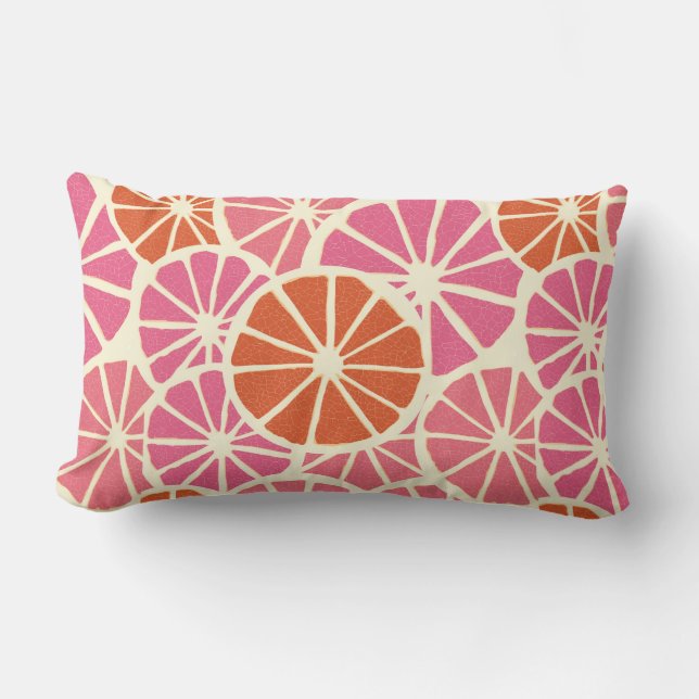 Grapefruit slices seamless pattern,fresh citrus ba lumbar cushion (Front)