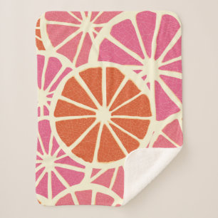 Grapefruit slices seamless pattern,fresh citrus ba sherpa blanket