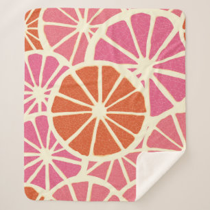 Grapefruit slices seamless pattern,fresh citrus ba sherpa blanket