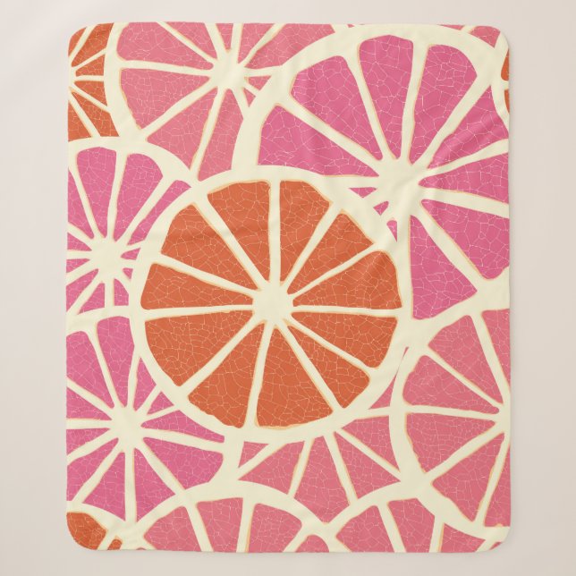 Grapefruit slices seamless pattern,fresh citrus ba sherpa blanket (Front)