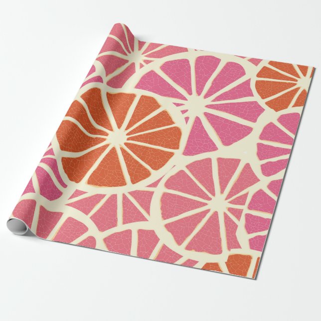Grapefruit slices seamless pattern,fresh citrus ba wrapping paper (Unrolled)