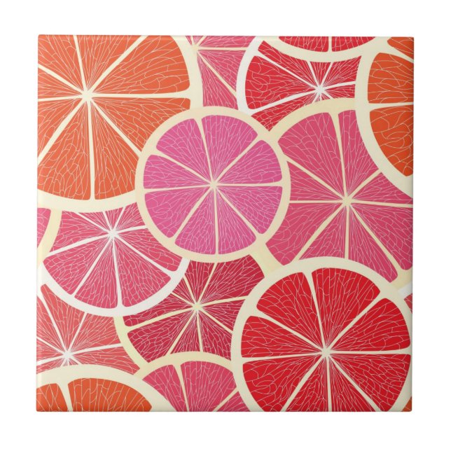 Grapefruit vintage background ceramic tile (Front)