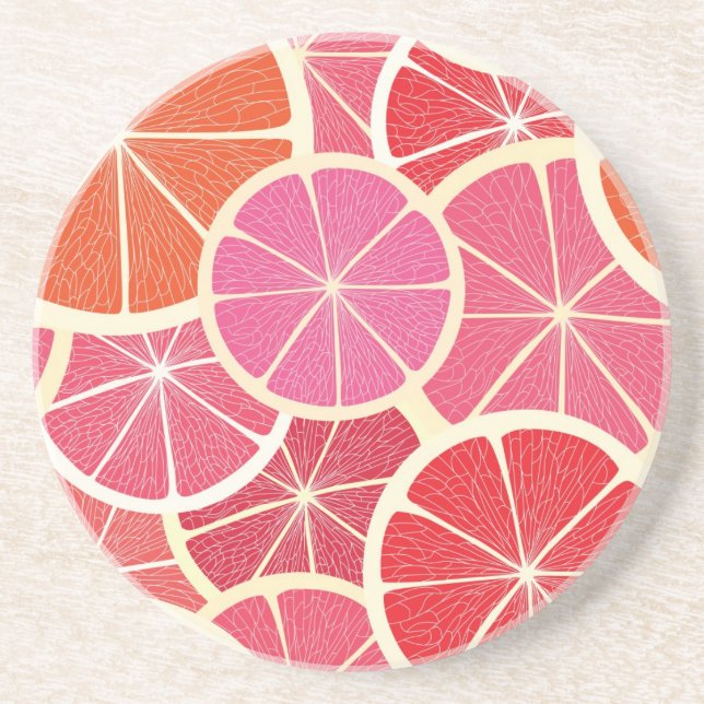 Grapefruit vintage background coaster (Front)