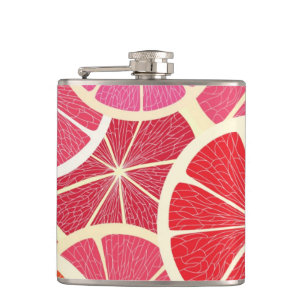 Grapefruit vintage background hip flask
