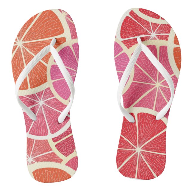 Grapefruit vintage background thongs (Footbed)