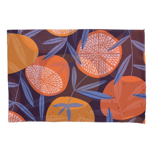 Grapefruit Vintage, Tropical Fruit Pattern. Pillowcase (Front)