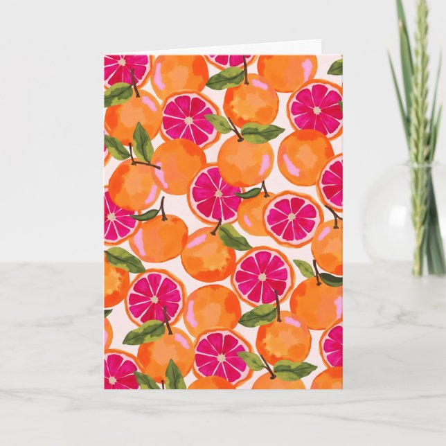 Grapefruit Watercolor Thank You Card (Front)