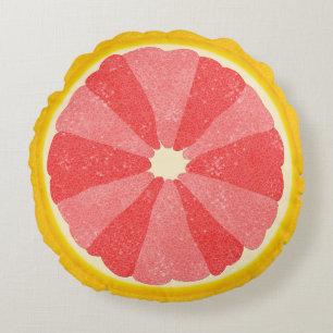 Grapefruits Summer Fruit Slice Cute Whimsical Round Cushion