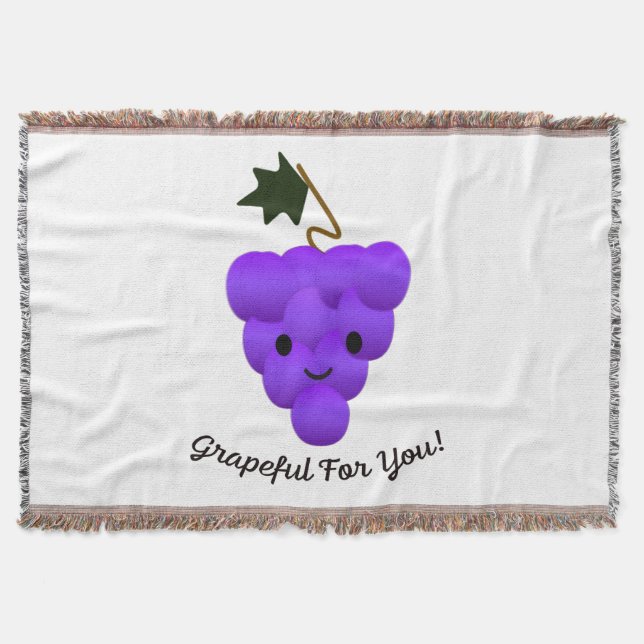 Grapeful for You Throw Blanket (Front)