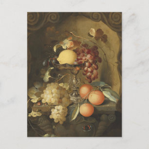 Grapes and a Lemon on a Tazza by Laurens Craen Postcard