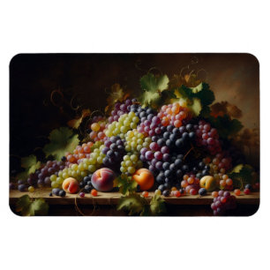 Grapes and Fruit Still Life Painting Magnet