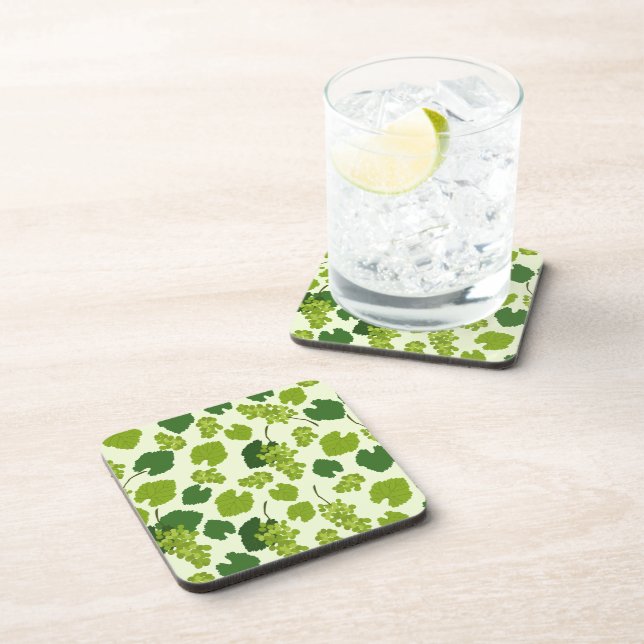 Grapes and Grape Leaves Pattern   Coaster (Right Side)