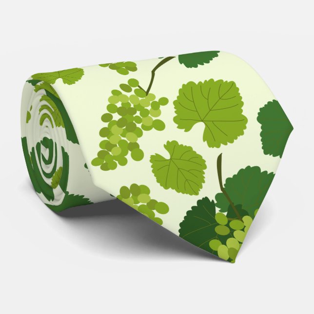 Grapes and Grape Leaves Pattern   Tie (Rolled)