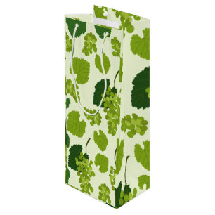 Grapes and Grape Leaves Pattern Wine Gift Bag
