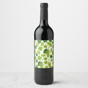 Grapes and Grape Leaves Pattern  Wine Label