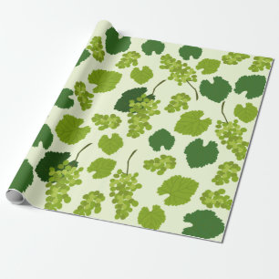 Grapes and Grape Leaves Pattern Wrapping Paper