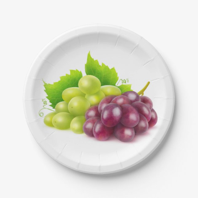 Grapes and mint paper plate (Front)