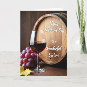 Grapes And Wine Mothers Day Card