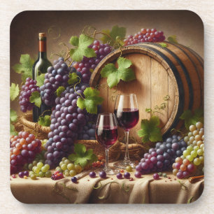 Grapes and Wine Still Life Coaster