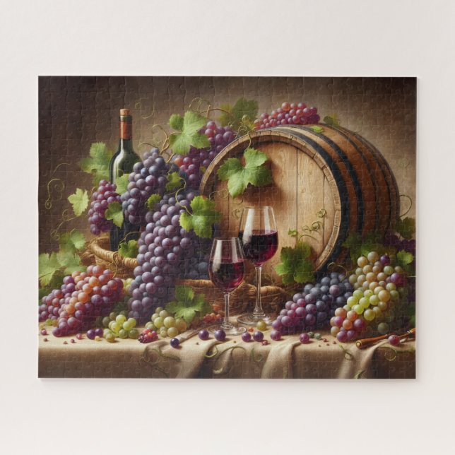 Grapes and Wine Still Life Jigsaw Puzzle (Horizontal)