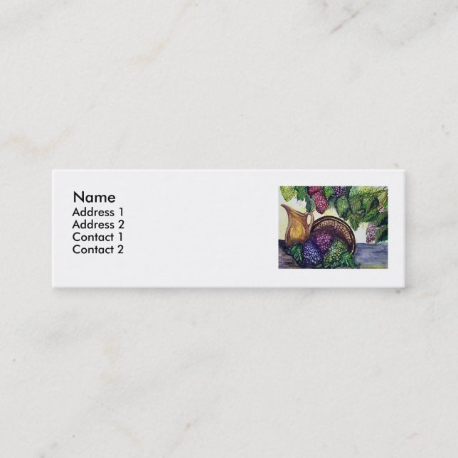 Grapes & Brass Pitcher Mini Business Card (Front)